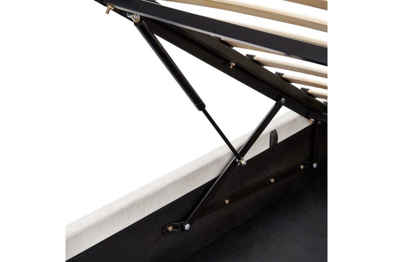 Seng med opbevaring Lagord - Off-white, Sort, 160x200 cm - Møbler - Senge - Sengeramme & sengestel