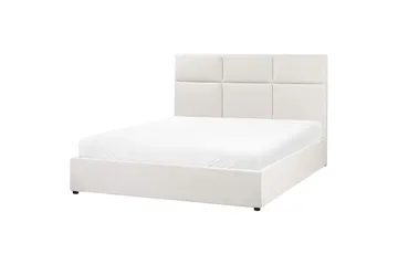 Seng med opbevaring Lagord - Off-white, Sort, 160x200 cm - Møbler - Senge - Sengeramme & sengestel