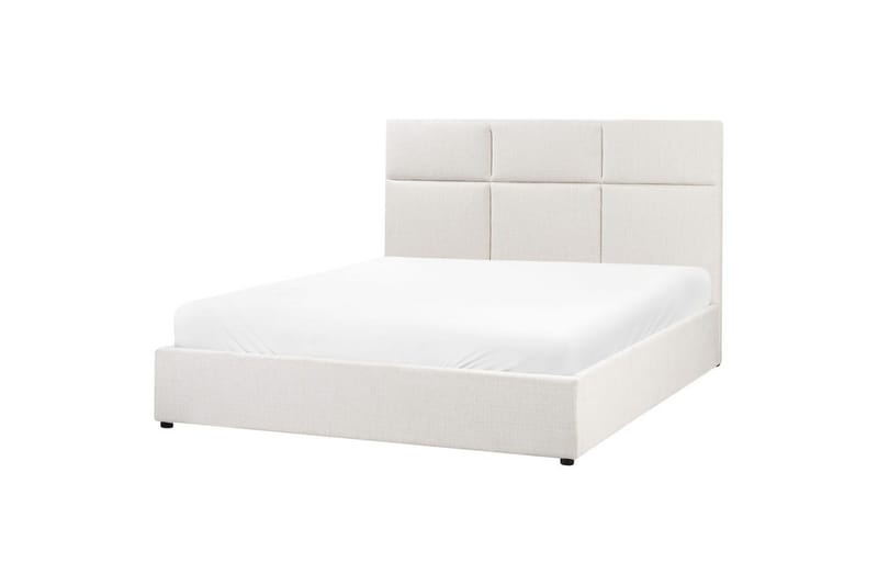 Seng med opbevaring Lagord - Off-white, Sort, 160x200 cm - Møbler - Senge - Sengeramme & sengestel