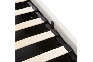 Seng med opbevaring Lagord - Off-white, Sort, 160x200 cm - Møbler - Senge - Sengeramme & sengestel