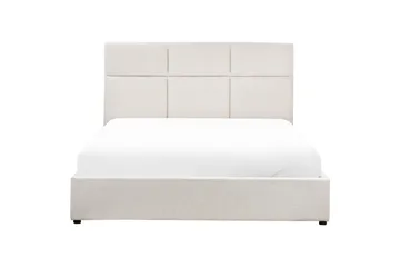 Seng med opbevaring Lagord - Off-white, Sort, 160x200 cm - Møbler - Senge - Sengeramme & sengestel