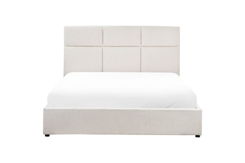 Seng med opbevaring Lagord - Off-white, Sort, 160x200 cm - Møbler - Senge - Sengeramme & sengestel