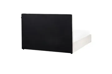 Seng med opbevaring Lagord - Off-white, Sort, 160x200 cm - Møbler - Senge - Sengeramme & sengestel