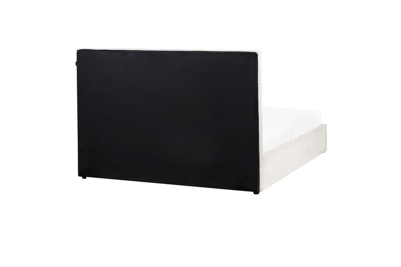 Seng med opbevaring Lagord - Off-white, Sort, 160x200 cm - Møbler - Senge - Sengeramme & sengestel