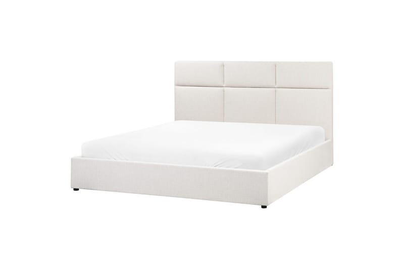 Seng med opbevaring Lagord - Off-white, Sort, 180x200 cm - Møbler - Senge - Sengeramme & sengestel