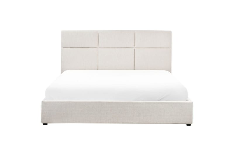 Seng med opbevaring Lagord - Off-white, Sort, 180x200 cm - Møbler - Senge - Sengeramme & sengestel