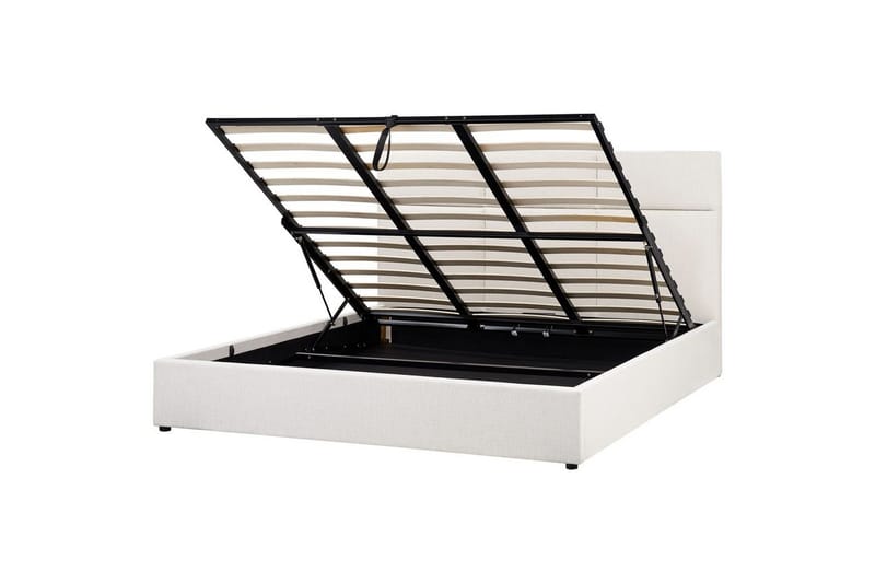 Seng med opbevaring Lagord - Off-white, Sort, 180x200 cm - Møbler - Senge - Sengeramme & sengestel