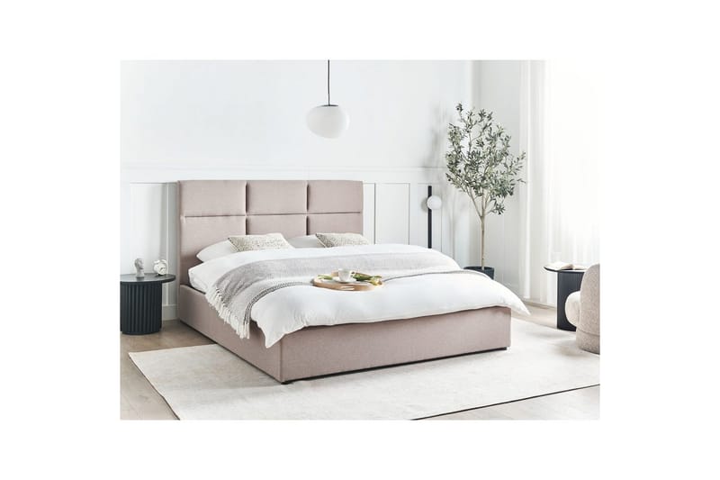 Seng med opbevaring Lagord - Taupe, sort, 160x200 cm - Møbler - Senge - Sengeramme & sengestel