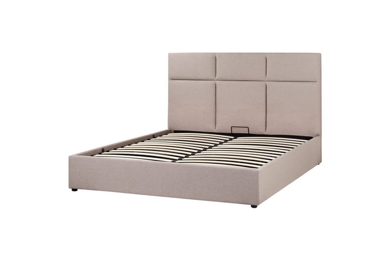 Seng med opbevaring Lagord - Taupe, sort, 160x200 cm - Møbler - Senge - Sengeramme & sengestel