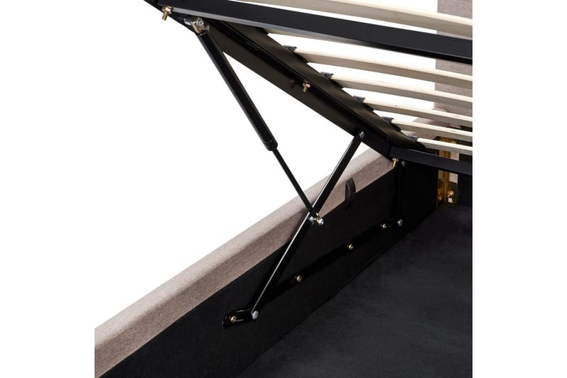 Seng med opbevaring Lagord - Taupe, sort, 180x200 cm - Møbler - Senge - Sengeramme & sengestel