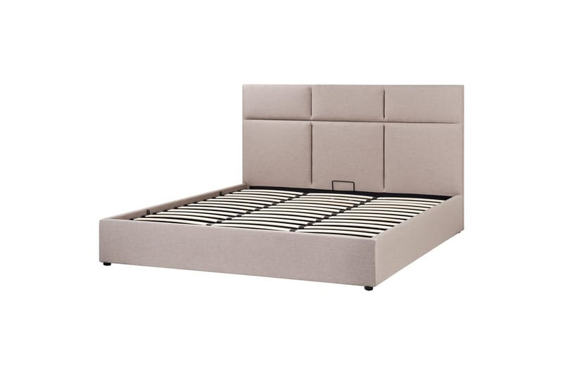 Seng med opbevaring Lagord - Taupe, sort, 180x200 cm - Møbler - Senge - Sengeramme & sengestel
