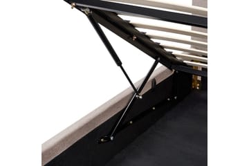 Seng med opbevaring Lagord - Taupe, sort, 180x200 cm - Møbler - Senge - Sengeramme & sengestel
