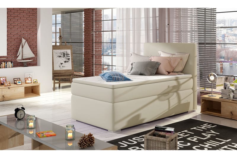 Larrimbe Opbevaringsseng 90x200 cm venstre - Beige - Møbler - Senge - Seng med opbevaring