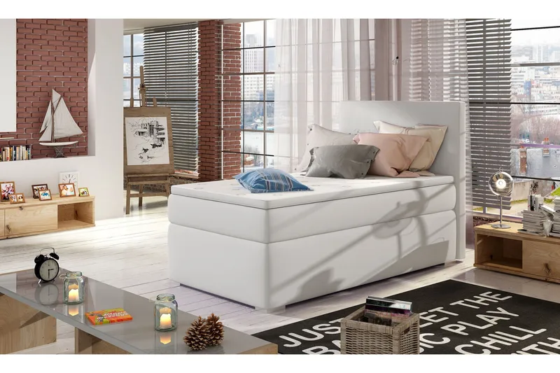 Larrimbe Opbevaringsseng 90x200 cm venstre - Hvid - Møbler - Senge - Seng med opbevaring