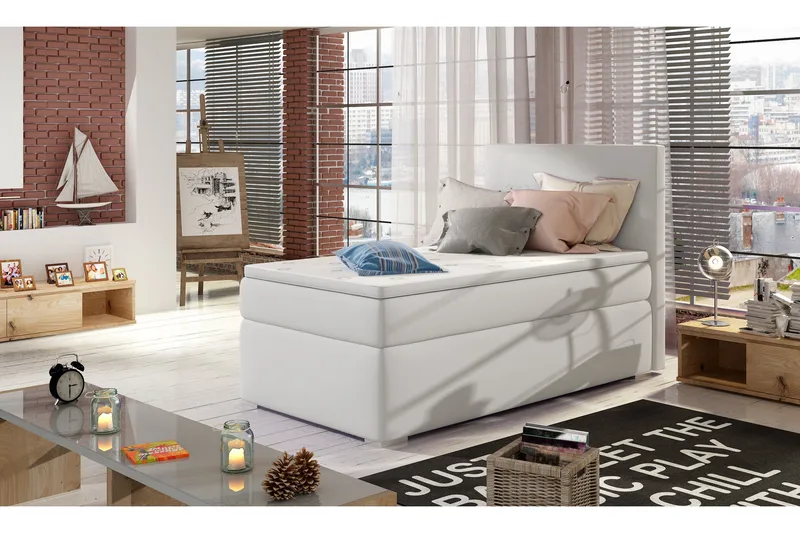 Larrimbe Oppbevaringsseng 90x200 cm Højre, Hvid