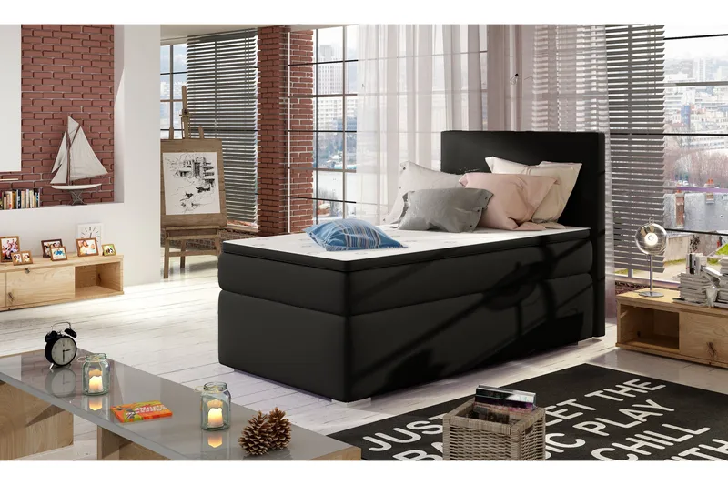 Larrimbe Oppbevaringsseng 90x200 cm Højre, Sort