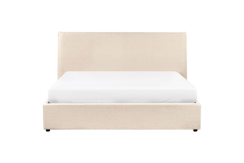 Seng med opbevaring Lavaur - Beige/Bouclé, Beige/bouclé, 160x200 cm - Møbler - Senge - Sengeramme & sengestel