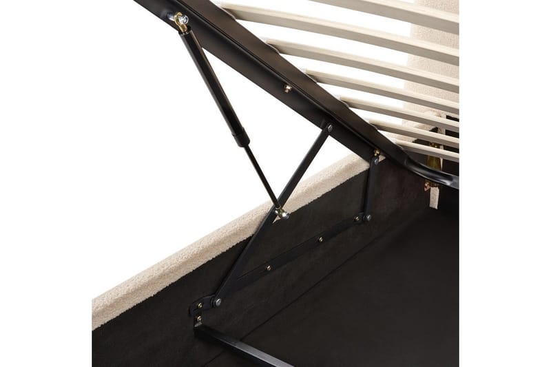 Seng med opbevaring Lavaur - Beige/Bouclé, Beige/bouclé, 160x200 cm - Møbler - Senge - Sengeramme & sengestel