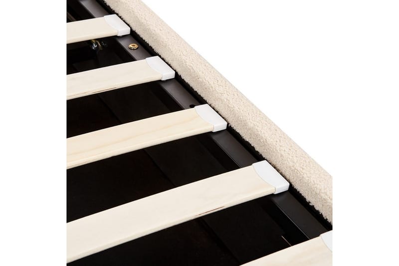 Seng med opbevaring Lavaur - Beige/Bouclé, Beige/bouclé, 160x200 cm - Møbler - Senge - Sengeramme & sengestel