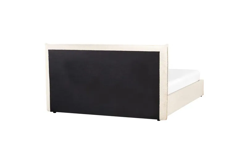 Seng med opbevaring Lavaur - Beige/Bouclé, Beige/bouclé, 160x200 cm - Møbler - Senge - Sengeramme & sengestel