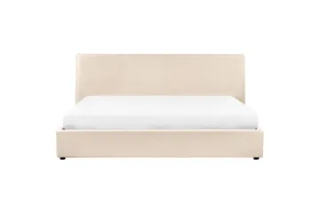 Seng med opbevaring Lavaur - Beige/Bouclé, Beige/bouclé, 180x200 cm - Møbler - Senge - Sengeramme & sengestel