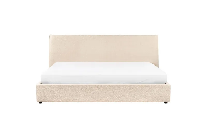 Seng med opbevaring Lavaur - Beige/Bouclé, Beige/bouclé, 180x200 cm - Møbler - Senge - Sengeramme & sengestel