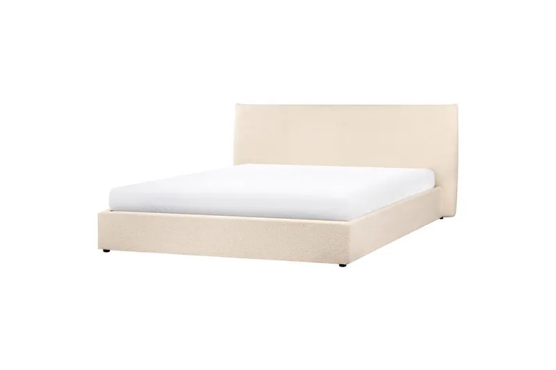 Seng med opbevaring Lavaur - Beige/Bouclé, Beige/bouclé, 180x200 cm - Møbler - Senge - Sengeramme & sengestel