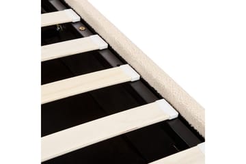 Seng med opbevaring Lavaur - Beige/Bouclé, Beige/bouclé, 180x200 cm - Møbler - Senge - Sengeramme & sengestel