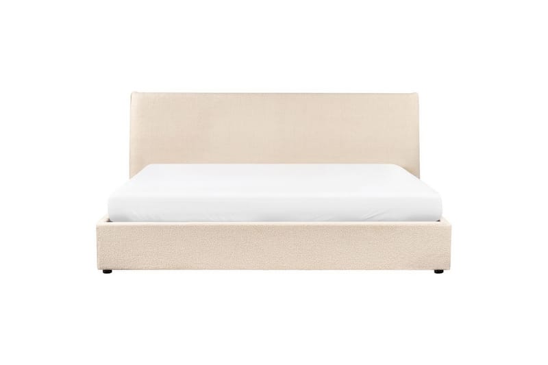 Seng med opbevaring Lavaur - Beige/Bouclé, Beige/bouclé, 180x200 cm - Møbler - Senge - Sengeramme & sengestel