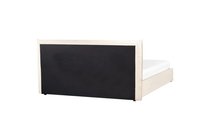 Seng med opbevaring Lavaur - Beige/Bouclé, Beige/bouclé, 180x200 cm - Møbler - Senge - Sengeramme & sengestel