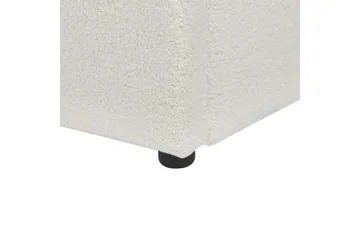 Seng med opbevaring Lavaur - Hvid/Bouclé, 160x200 cm - Møbler - Senge - Sengeramme & sengestel