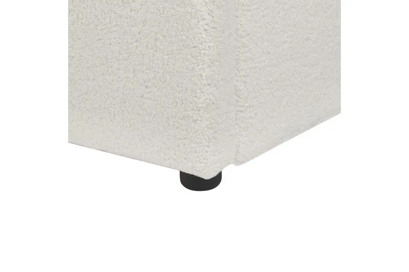 Seng med opbevaring Lavaur - Hvid/Bouclé, 160x200 cm - Møbler - Senge - Sengeramme & sengestel