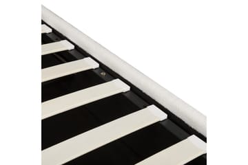 Seng med opbevaring Lavaur - Hvid/Bouclé, 160x200 cm - Møbler - Senge - Sengeramme & sengestel