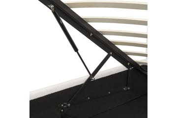 Seng med opbevaring Lavaur - Hvid/Bouclé, 160x200 cm - Møbler - Senge - Sengeramme & sengestel