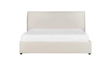 Seng med opbevaring Lavaur - Hvid/Bouclé, 160x200 cm - Møbler - Senge - Sengeramme & sengestel