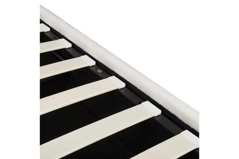 Seng med opbevaring Lavaur - Hvid/Bouclé, 160x200 cm - Møbler - Senge - Sengeramme & sengestel