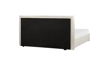 Seng med opbevaring Lavaur - Hvid/Bouclé, 160x200 cm - Møbler - Senge - Sengeramme & sengestel