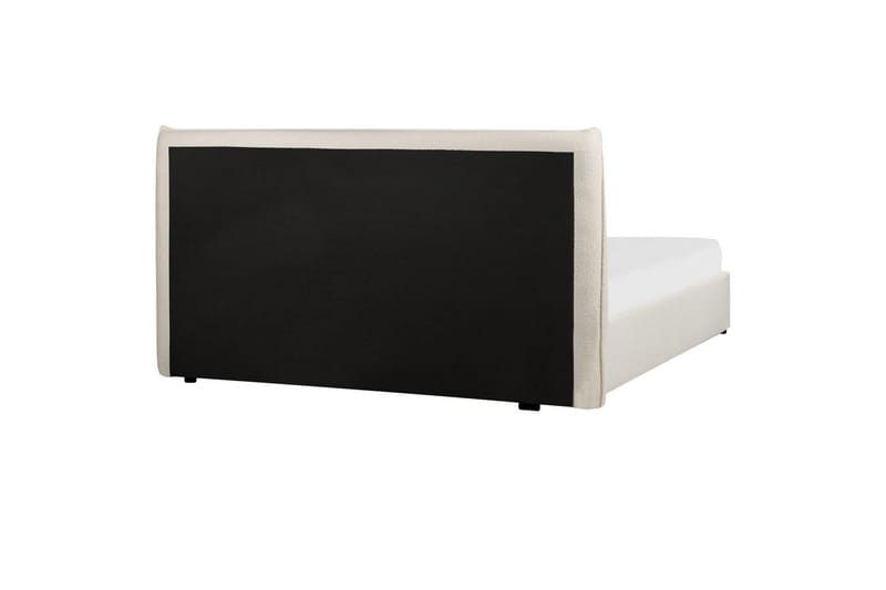 Seng med opbevaring Lavaur - Hvid/Bouclé, 160x200 cm - Møbler - Senge - Sengeramme & sengestel