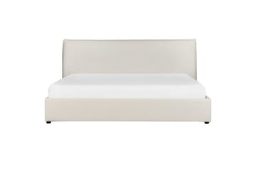 Seng med opbevaring Lavaur - Hvid/Bouclé, 180x200 cm - Møbler - Senge - Sengeramme & sengestel