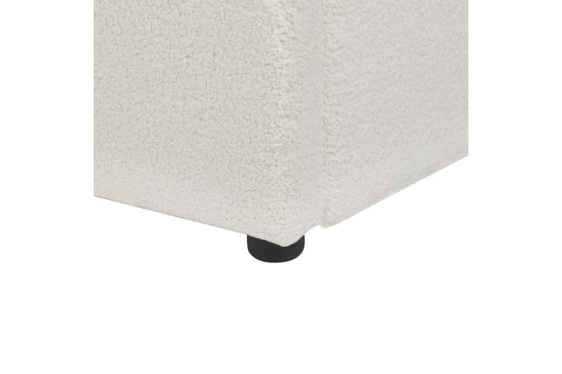 Seng med opbevaring Lavaur - Hvid/Bouclé, 180x200 cm - Møbler - Senge - Sengeramme & sengestel