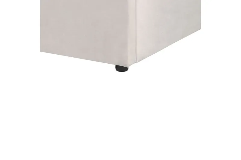 Seng med opbevaring Lavaur - Hvid/Fløjl, 160x200 cm - Møbler - Senge - Sengeramme & sengestel