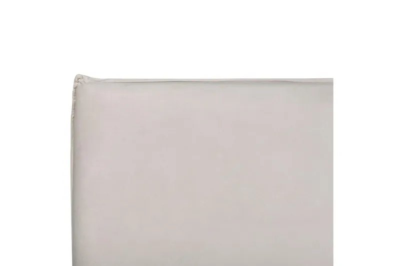 Seng med opbevaring Lavaur - Hvid/Fløjl, 160x200 cm - Møbler - Senge - Sengeramme & sengestel