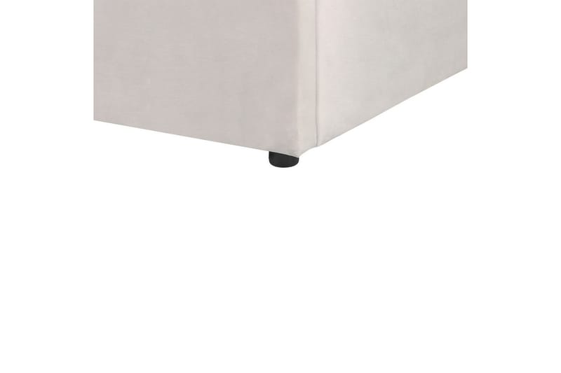Seng med opbevaring Lavaur - Hvid/Fløjl, 160x200 cm - Møbler - Senge - Sengeramme & sengestel