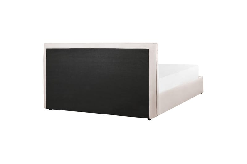 Seng med opbevaring Lavaur - Hvid/Fløjl, 160x200 cm - Møbler - Senge - Sengeramme & sengestel