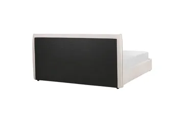 Seng med opbevaring Lavaur - Hvid/Fløjl, 180x200 cm - Møbler - Senge - Sengeramme & sengestel