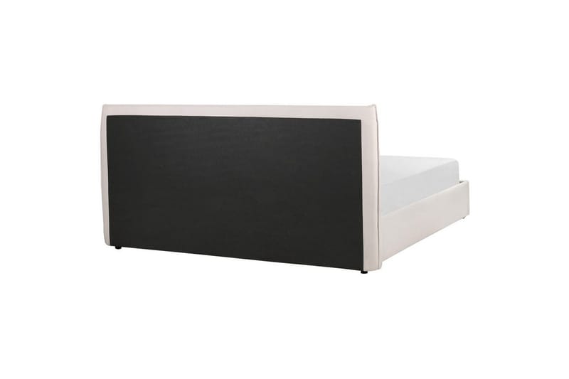 Seng med opbevaring Lavaur - Hvid/Fløjl, 180x200 cm - Møbler - Senge - Sengeramme & sengestel