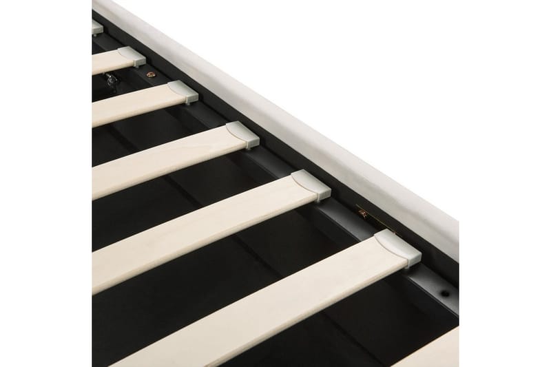 Seng med opbevaring Lavaur - Hvid/Fløjl, 180x200 cm - Møbler - Senge - Sengeramme & sengestel