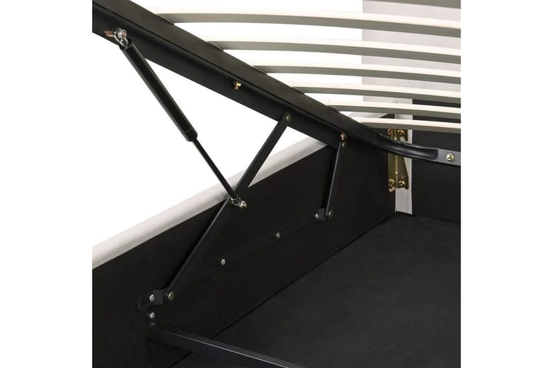 Seng med opbevaring Lavaur - Hvid/Fløjl, 180x200 cm - Møbler - Senge - Sengeramme & sengestel