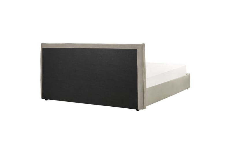 Seng med opbevaring Lavaur - Taupe/Fløjl, 180x200 cm - Møbler - Senge - Sengeramme & sengestel