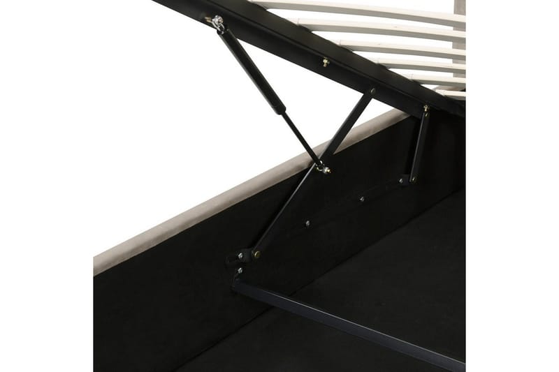 Seng med opbevaring Lavaur - Taupe/Fløjl, 180x200 cm - Møbler - Senge - Sengeramme & sengestel